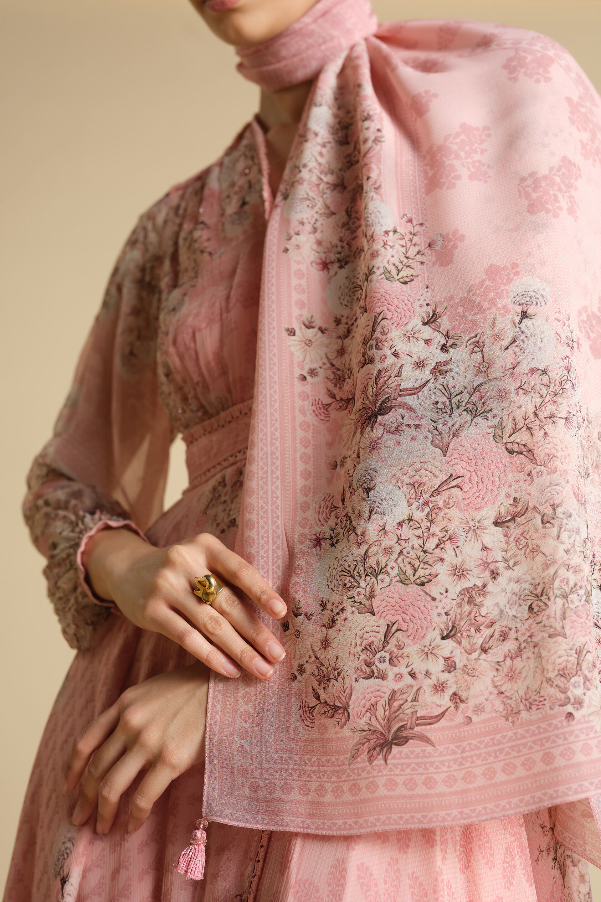 Juri Printed Stole - Blush, Blush, image 3